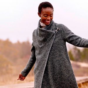 Garnett Hill Asymmetrical Fall 2021 featured coat
